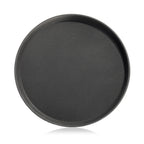 Thumbnail image #1 for New Star Foodservice Inc. 25033 14-Inch Round Black Plastic Non-Slip Serving Tray Case of 12