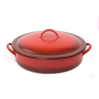 Thumbnail image #1 for Steelite DW Haber, Homestyle DW06CWG8RD2 Round Chafer, 2 gal, 18/10 Stainless, Red, Induction-Ready