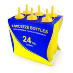 Thumbnail image #2 for New Star Foodservice Inc. 26559 24 oz Yellow Plastic Squeeze Bottle with Standard Single-Tip Cap Case of 4