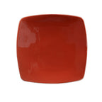 Thumbnail image #1 for CAC China Clinton R-FS16-R Square Ceramic Plate, 10-1/2", Flat Edge, Red 1 Dozen