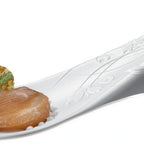 Thumbnail image #1 for JB Prince Tast R920 W1 Disposable Decorative Serving Spoon, 5"L x 1-1/2"W, Floral Pattern, White Plastic
