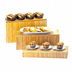 Thumbnail image #1 for Cal-Mil Bamboo 166-3-60 Reversible Display Tray/Riser, Rectangular, 20"W x 7"D x 3"H