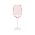 Thumbnail image #1 for Kadra Kitchenware Vikko Decor VD-1014-PGR Blown Water Glass, 14 oz., Peach with Gold Rim Case of 24