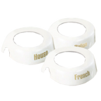 Thumbnail image #1 for TableCraft Products CB12 Dispenser ID Collar Set, White Plastic with Beige Print, Fits 48 oz Dispenser