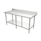 Thumbnail image #1 for ATSMFG MET MET-WTHB-3072 ATS MFG Stainless Steel Work Table, 72"W x 30"D, 16/304 Top, 5" Backsplash, Undershelf