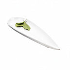 Thumbnail image #1 for G.E.T. Rainex 15018131025 White Melamine Leaf Platter, 14-Inch Case of 6