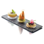 Thumbnail image #2 for JB Prince Revol R839 Rectangular Porcelain Slate Tray, Black, 11-3/4" x 4-3/4"