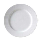 Thumbnail image #1 for Vertex China Crystal Bay CB-20 Porcelain Plate, 11-1/2" Round, Embossed Rim, Bright White 1 Dozen