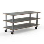 Thumbnail image #1 for Steelite International Mogogo, Modular MGCMLX01GSXW 3-Tier Modular Serving Station, Grey Slate Laminate, 71 x 29-1/2 x 35"H