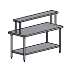 Thumbnail image #1 for Pacific Stainless Products WT6030S24IS Stainless Steel Work Table with 24" Overshelf, 60"W x 30"D, Flat Top and Open Undershelf