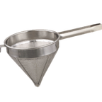 Thumbnail image #1 for Alegacy Foodservice Products S508C Coarse China Cap Strainer, 8-1/2" Diameter, Stainless Steel, Grooved Handle with Pan Hook