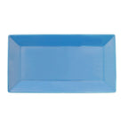 Thumbnail image #1 for CAC China Color Arts KC-13-PCK Rectangular Stoneware Platter, 11-1/2" x 6-1/4" x 1", Peacock 1 Dozen
