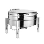 Thumbnail image #1 for Eastern Tabletop Jazz 3998PL Round Induction Chafer, 6 qt, Stainless Steel, Hinged Cover