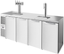 Thumbnail image #5 for True 92 Inch Four-Section Refrigerated Draft Bar Cooler with Stainless Steel Countertop and 2 Insulated Beer Columns