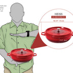 Thumbnail image #2 for G.E.T. CA-008-Y/BK/CC 4 qt Cast Aluminum Braiser Pan with Lid, 12-5/8" Round, Induction Ready