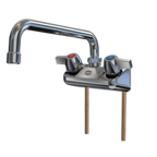 Thumbnail image #1 for NBR Equipment P3W4S10-SL Commercial Wall-Mount Faucet, 4" Centers, 10" Swing Spout, Ceramic Valves