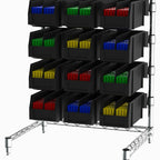 Thumbnail image #6 for Metro Chain Reaction CR1824DTCT Countertop Condiment Tower, Three-Sided Steel Frame, Chrome Finish, 12 Bins