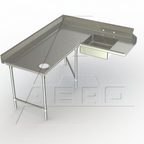 Thumbnail image #1 for AERO Manufacturing Aerospec 2SDC-L-144 Corner Soiled Dish Table, Left-to-Right, 144" End-to-Corner, 60" Machine-to-Corner, 14-Gauge 304 Stainless