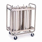 Thumbnail image #1 for Lakeside Manufacturing Adjust-a-Fit 783 Mobile Unheated Dish Dispenser, 3 Self-Leveling Tubes, Open Frame, Round Plates 5–9"