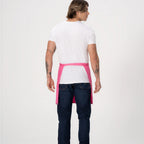 Thumbnail image #2 for Chef Works F28 -HOT-0 Half Bistro Apron, 19"L x 27.5"W, Hot Pink, 65/35 Poly/Cotton, 1 Divided Pocket
