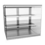 Thumbnail image #1 for RPI Industries Vienna VIDD2-27-R-SQ Dry Countertop Pastry Display Case, 31-1/2" W, Full Service, 2 Adjustable Glass Shelves, Stainless Steel