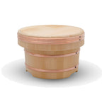Thumbnail image #1 for Korin Inc Edobitsu TK-102-19-24 Round Wood Rice Jar, 7-Cup Capacity, with Lid