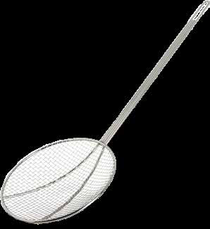 Product image #3 for Carlisle 8-Inch Round Mesh Bowl Skimmer, Nickel-Plated Steel, 22-Inch Long