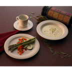 Thumbnail image #2 for International Tableware York Y-8 9" Round Ceramic Plate, Embossed Rim, Rolled Edge Case of 2 Dozen