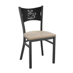 Thumbnail image #1 for Flash Furniture Hercules XU-DG-60099-COF-AWHW-GG Restaurant Chair, Metal Back with Coffee Cutout, Antique White Plywood Seat