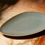 Thumbnail image #1 for Tableware Solutions USA Reactive by Creative Table TS-R022-02 Porcelain Oval Platter, Reactive Moss Green, 12.8 x 6.6 in Case of 3
