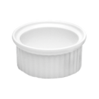 Thumbnail image #1 for G.E.T. Must Haves - EGS R1-W . . 1 oz White Round Ribbed Melamine Ramekin Case of 6