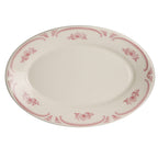 Thumbnail image #2 for Steelite International Homer, American Rose HL1542 Rolled-Edge China Oval Platter, 10.5" x 7.25" Case of 2 Dozen