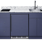 Thumbnail image #1 for Summit Commercial Summit Appliance CALDERAMN35I Turnkey Kitchenette with Refrigerator, Induction Cooktop, Sink & Storage, Midnight Navy