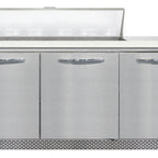 Thumbnail image #2 for Continental Refrigerator SW72N12C-FB 72-Inch 3-Door Sandwich Prep Table, Front-Breathing, 12-Pan, Stainless Steel