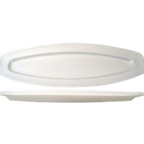 Thumbnail image #1 for International Tableware Bristol BL-1900 Porcelain Fish Platter, 19 x 6-1/2 in, Oval, Wide Rolled Edge 1 Dozen