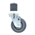 Thumbnail image #1 for BK Resources 4SBR-4RA-GR Swivel Stem Caster, 3" Gray Rubber Wheel, 250 lb Capacity, 2" Expanding Stem