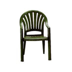 Thumbnail image #1 for Grosfillex Pacific 49092078 Outdoor Fanback Stacking Armchair, One-Piece Molded Resin, Amazon Green Case of 16