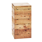 Thumbnail image #1 for Cal-Mil Madera 3627-99 Square Rustic Pine Crate Riser, 9"W x 9"D x 18"H, Slotted for Brackets