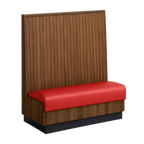 Thumbnail image #1 for ATSMFG ATS AT&S-AS-KR48-BB GR8 Karender Standard Booth, single, 48" long x 48" high, Beadboard back, Upholstery and foam fitted over a computer-cut