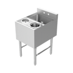 Thumbnail image #1 for GSW USA BS-SU2418 Underbar Speed Station with Dump Sink, Glass Rinser & Dipperwell, 18"W x 24"D, Stainless Steel