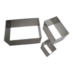 Thumbnail image #1 for JB Prince X160 Rectangular Stainless Steel Cookie Cutter Set, 3-Piece, Assorted Sizes