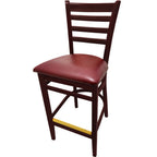 Thumbnail image #1 for Oak Street WB101MH Ladder Back Bar Stool, Armless, European Beechwood Frame, Mahogany Finish, Brass Footguard