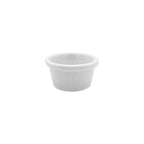 Thumbnail image #1 for CAC China MRKF-1F 1.5 oz Fluted Round White Melamine Ramekin Case of 8 Dozen