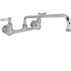 Thumbnail image #1 for AllPoints Foodservice Parts & Supplies 1101131 Wall-Mount Commercial Faucet, 8-Inch Centers, 14-Inch Swivel Spout, Lead-Free