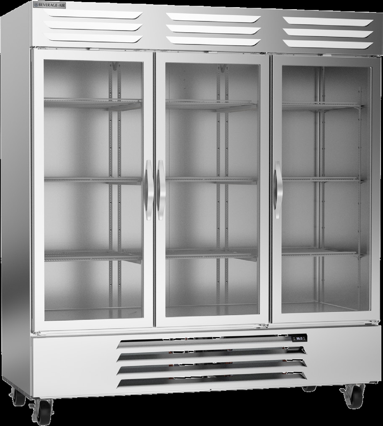 Product image #7 for Beverage-Air Vista Series 3-Section Glass Door Bottom-Mount Reach-In Refrigerator