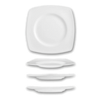 Thumbnail image #1 for International Tableware Iris IS-33 Square Bone China Plate with Well, White, 10-5/8" 1 Dozen