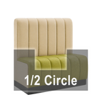 Thumbnail image #1 for ATSMFG ATS AT&S-AHC-R42-6CH GR7 Ruth Half Circle Booth, single, 48" x 90" x 48" long x 42" high, 6-channel back and seat back, channel deep seat