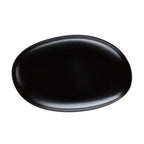 Thumbnail image #1 for CAC China MOT-13-BLK Porcelain Oval Platter, 8" x 12.25" x 1.25"H, Matte Black Lava Glaze 1 Dozen