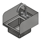 Thumbnail image #1 for Winholt Equipment WS-HS-99-5D-SS-KT Wall-Mounted Stainless Steel Hand Sink with Faucet, Side and Backsplash, 9" Bowl, 5" Deep