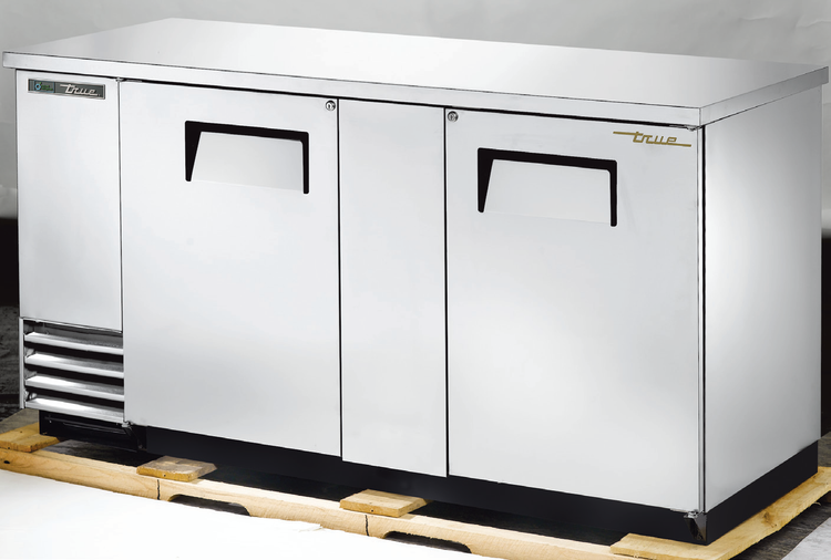 Product image #5 for True TBB-3-S-HC Two-Section Solid Swing Door Back Bar Cooler, 69-1/8 Inch, Left-Side Self-Contained Refrigeration